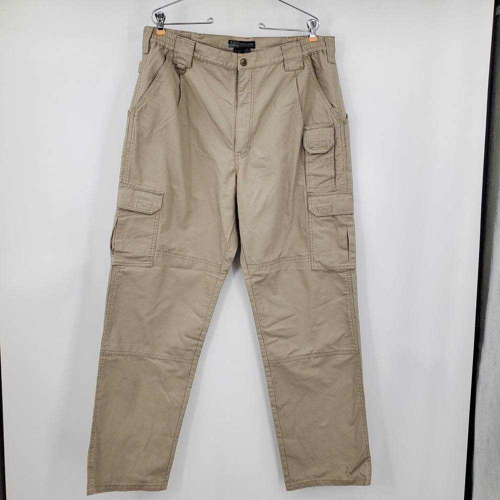 5.11 Tactical Series Men 36x32 Khaki Cotton Canvas Cargo Pants Gorpcore Military